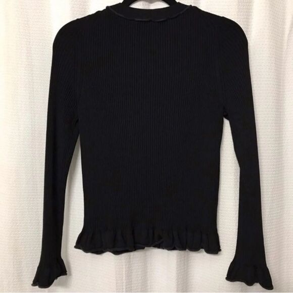 COS Black Fitted Ruffled Blouse - Picture 1 of 8